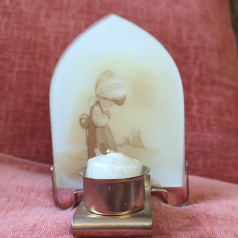 Vintage 1979 Precious Moments Metal Candle Holder